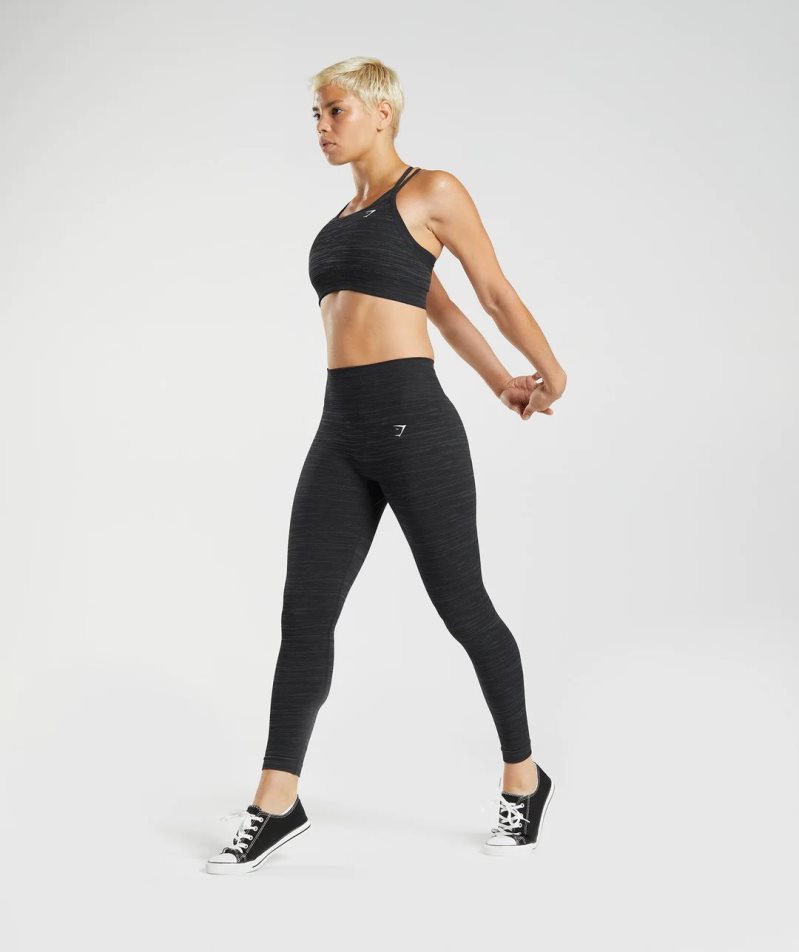 Women's Gymshark Adapt Marl Seamless Leggings Black | NZ 3ENTSM